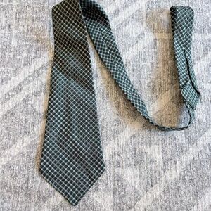 Klipper Men's Green Plaid English wool Tie